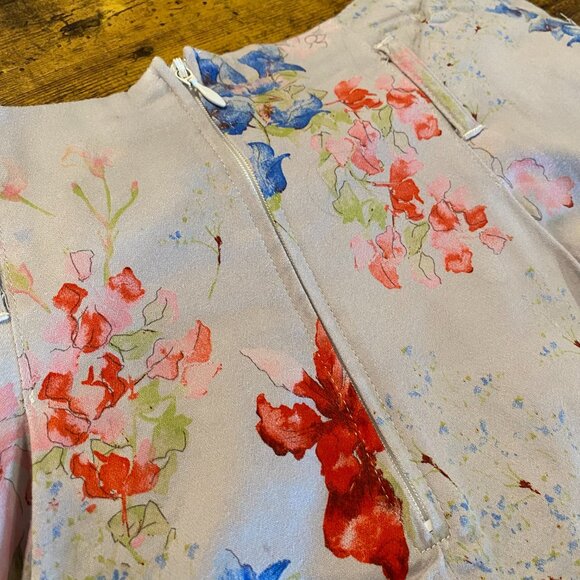 Orsay Gray Pleated Floral Print Skirt - Picture 2 of 3